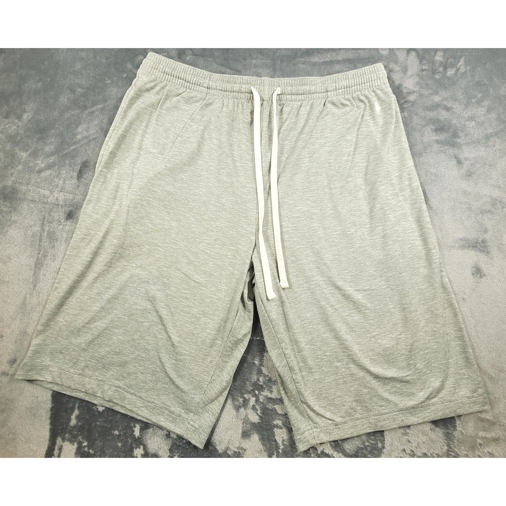 Polo Ralph Lauren Shorts Drawstring White Pony Logo Pockets Gray Size Large